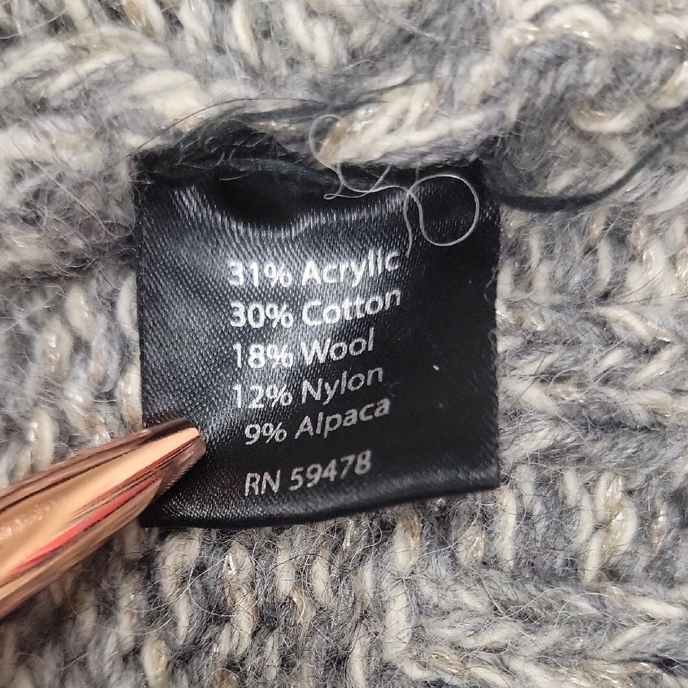 Italian Alpaca Blend Knit Neutral Cable Knit Cardigan Sweater - Picture 15 of 15